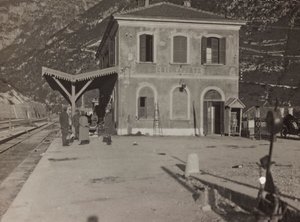 Álbum "Meine weltkriegs - Erinnerungen South-West Front (Carintia, Italia, Tirol del Sur) 31/03/1915-12/11/1918 - Josef Zohles Wien": estación de Chiusaforte de Josef Zohles