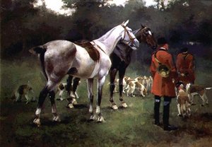 La caza (óleo sobre lienzo) de Josep Cusachs y Cusachs