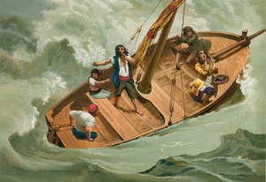 Leibniz en un bote en el Adriático