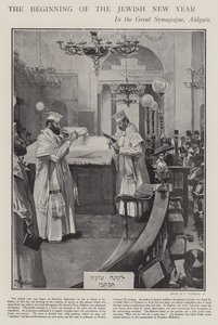 Celebrando el inicio del Año Nuevo Judío en la Gran Sinagoga, Aldgate, Londres de Joseph (after) Finnemore