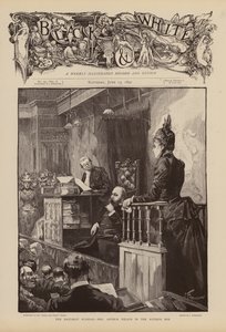 La Sra. Arthur Wilson declara durante el juicio del escándalo Baccarat (grabado) de Joseph (after) Finnemore