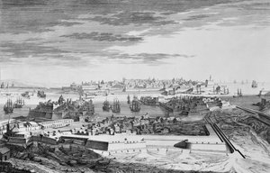 Vista de la ciudad de Malta en el lado de Cotonere, c.1750