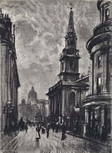 Calle Duncannon, desde Charing Cross de Joseph (after) Pennell