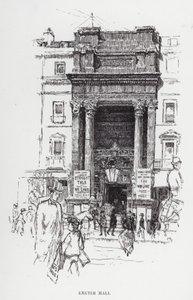 Exeter Hall de Joseph (after) Pennell