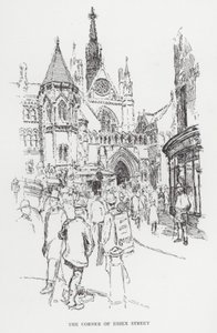La Esquina de Essex Street de Joseph (after) Pennell