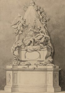 Monumento al general de división Wolfe, zona norte, Abadía de Westminster (tinta y aguada sobre papel) de Joseph (attr. to) Wilton