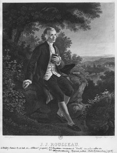 Jean-Jacques Rousseau componiendo 