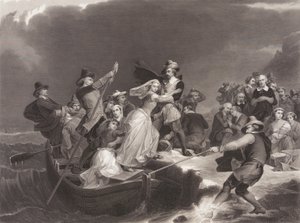 Los peregrinos desembarcando en Plymouth Rock en 1620 de Joseph Andrews