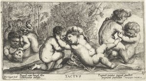 Tres parejas de niños desnudos retozando
Tactvs (título en el objeto) de Joseph Antoine Cochet