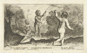 Niños volando cometas Iuventus gloriosa (título sobre objeto) de Joseph Antoine Cochet