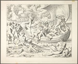 Corteza de Caronte con Almas cruzando la Estigia, lámina dos de Darstellungen aus Dante