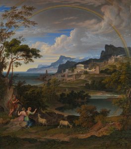 Paisaje heroico con arco iris, 1824 de Joseph Anton Koch
