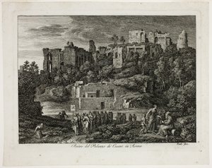 Ruinas del Palacio de los Césares en Roma, placa ocho de Die Römische Ansichten de Joseph Anton Koch