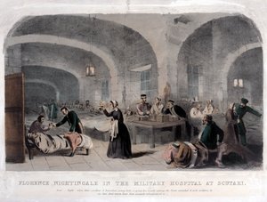 Florence Nightingale (1820-1910) en el Hospital Militar de Scutari durante la Guerra de Crimea, 1856