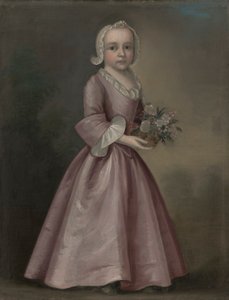 Niña con flores (atribuido a Joseph Badger) de Joseph Badger