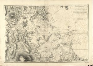 Un mapa especial del puerto de Boston que muestra las sondas, los bancos de arena, las rocas, los amais y otras direcciones útiles para la navegación. de Joseph Bernard; Des Barres Chabert