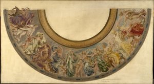 Boceto de la Escalera del Festival en el Ayuntamiento de París: Los meses republicanos de Joseph Blanc