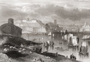 Plymouth, Devon, vista desde el monte Batten (impresión) de Joseph Brown