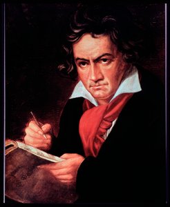 Retrato del compositor alemán Ludwig van Beethoven escribiendo Missa solemnis de Joseph Carl (after) Stieler