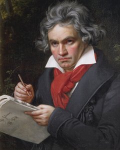 Retrato de Ludwig van Beethoven (1770-1827), compositor y pianista alemán, componiendo la Missa Solemnis de Joseph Carl Stieler
