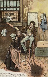 Escena de The Old Curiosity Shop, de Charles Dickens (litografía en color) de Joseph Clayton (1856 1937) (after) Clarke