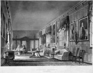 Vista interior de los apartamentos del Dr. Fisher, Charterhouse, Finsbury, Londres, 1816 de Joseph Constantine Stadler