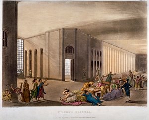 Vista interior del Hospital de San Lucas, Old Street, Finsbury, Londres, 1809
