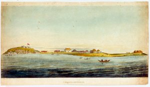 Isla de Goree (aguatinta coloreada)