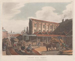Mercado de Leaden Hall, 1 de enero de 1809 de Joseph Constantine Stadler
