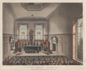 Sorteo de lotería, Coopers Hall, 1 de febrero de 1809 de Joseph Constantine Stadler