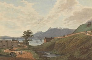 Soongey Lamou Hills Fuerte Marlborough, Benkulen, Sumatra, 1799 de Joseph Constantine Stadler