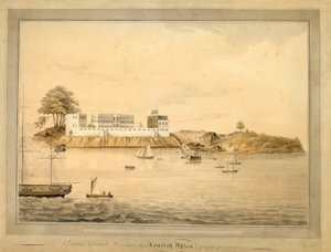 Vista de la isla de Bance, Sierra Leona, África, c.1805 (acuarela)
