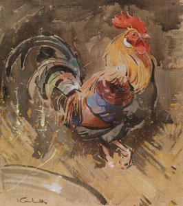 El gallo de Menorca (gouache sobre lino) de Joseph Crawhall