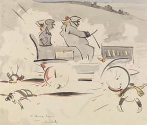 The Road Hog (lavado sobre papel) de Joseph Crawhall