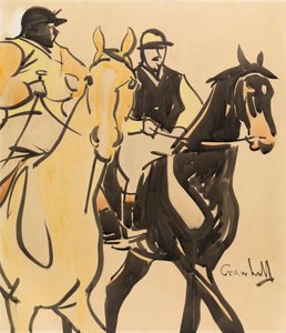 Two Gentleman Riders (gouache sobre tabla) de Joseph Crawhall