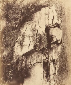 Abadía de Fountains. La roca del eco, 1850s de Joseph Cundall