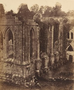 Abadía de Fountains. El Refectorio y la Cocina, 1850s de Joseph Cundall