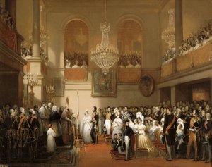 Matrimonio de Leopoldo I de los Belgas y la Princesa Luisa de Orleans en el Château de Compiègne de Joseph Desire Court