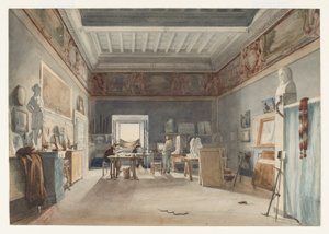 Un Estudio en la Villa Medici, Roma de Joseph Eugène Lacroix