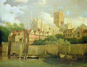 Una vista de la catedral de Worcester desde el suroeste