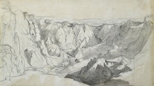 Carclase Tin Mine in Cornwall, c.1810 (lápiz y aguada sobre papel) de Joseph Farington