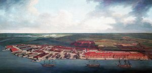 Astillero de Chatham (Inglaterra), gracias a su situación geográfica, Chatham fue el puerto más importante de la Marina Real Británica en el siglo XVII, luego en el siglo XVIII se convirtió en un importante centro de reparación y mantenimiento de Joseph Farington