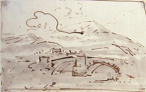 Paisaje con un puente de Joseph Farington