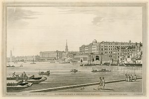 Vista de Somerset Place, el Adelphi, etc desde el Temple Garden de Joseph Farington