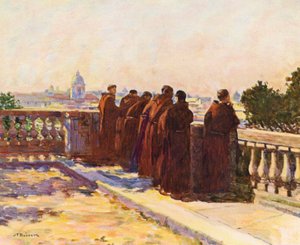 Roma: En el Pincio (litografía en color)
