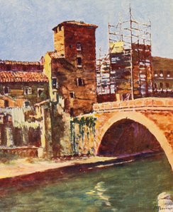 Roma: La Isola del Tíber (litografía en color) de Joseph Felix Bouchor