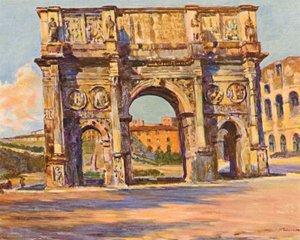 Roma: Arco de Constantino (litografía en color)