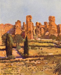 Roma: Las Termas de Caracalla (litografía en color)