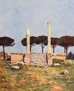Roma: Ostia, Piazza dei Corporatori (litografía en color) de Joseph Felix Bouchor