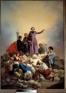 Revolución 1848: “El Arzobispo Denis Affre (1793-1848) en la Barricada Faubourg Saint Anthony 26/06/1848” de Joseph Felon